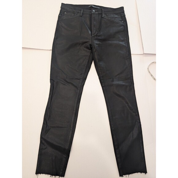 Joe's Jeans Black Sheen Skinny High Waisted 31 Ankle The Charlie - Picture 1 of 13